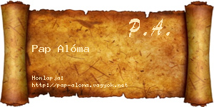 Pap Alóma névjegykártya